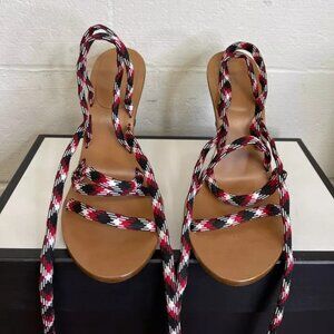 Balenciaga Lace Up Sandals Stilettos Heels Open Toe Women's Size 41 EU/11 US
